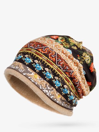 Gorros Sombrero de Gorrita Tejida Bufanda de Doble Uso de Algodón Polar Retro