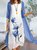 Dos Piezas Casual Cuello Redondo Estampado Floral Lino Manga Media Color Manga Corta Tejido Vestido