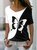 Camiseta Mariposa Casual Regular Ajuste Manga Corta