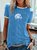 Camisetas Azul marino Algodón Mezclado Manga Corta Recto