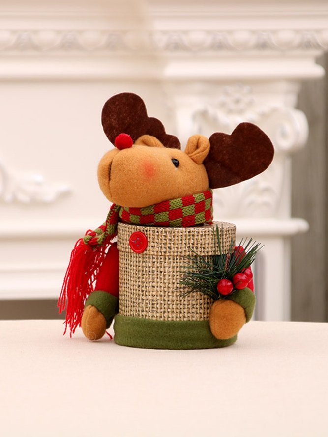 Caja Decorativa De Muñeco De Nieve Y Papá Noel Para Navidad