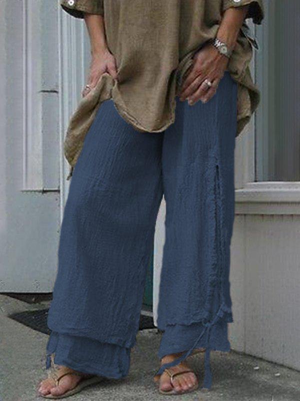 Pantalón de mujer Color Puro Lino tallas grandes