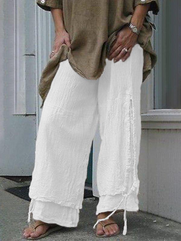 Pantalón de mujer Color Puro Lino tallas grandes