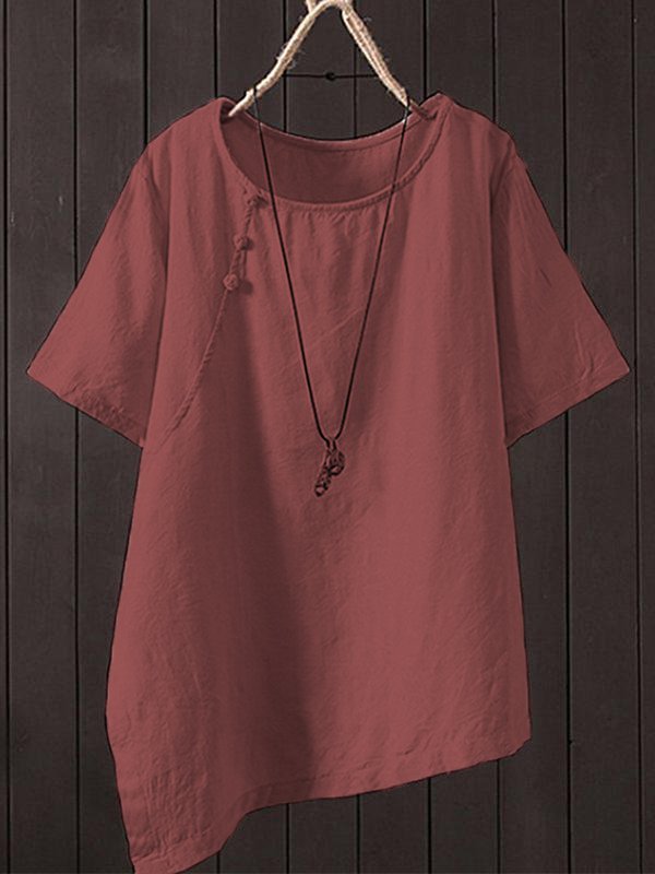 Cuello Redondo Casual Manga Corta Camisetas