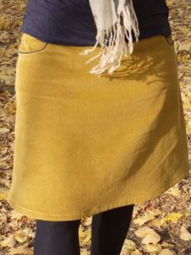 Falda de Color Puro Algodón