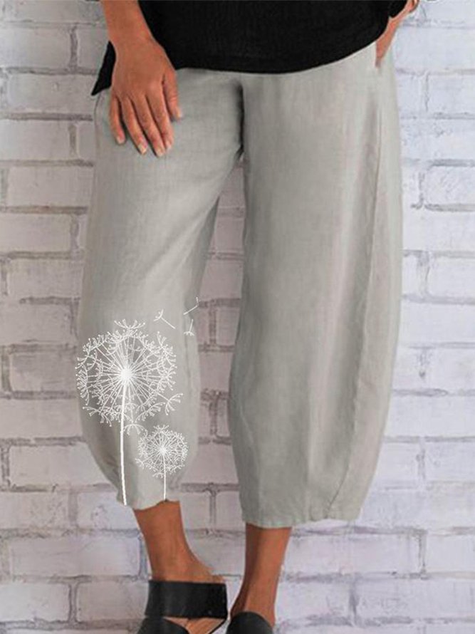 Pantalón de mujer Simple Estampado Algodón Mezclado