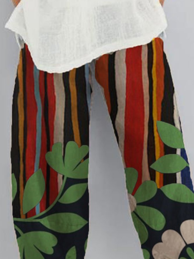 Pantalón de mujer Retro Recto Bloque de color