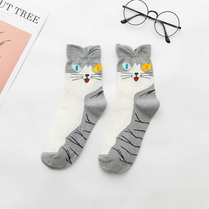 Calcetines Lindos De Gato Dibujos Animados