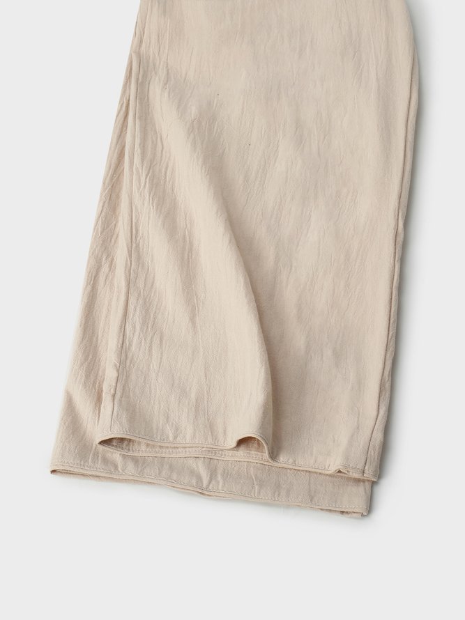 Pantalón de mujer Color Puro Recto Algodón Mezclado tallas grandes