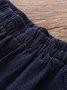 Pantalón de Simple & Básico Bolsillos Lino