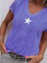 Camisetas Estrella Algodón Manga Corta Cuello Pico