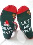 Calcetines Santa Estampado Letras Adulto De Navidad