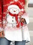 Escote Redondo muñeco de nieve de navidad Flojo Túnico