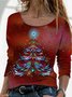 Gradiente Árbol de Navidad Flojo Pulóver Camiseta Talla Grande